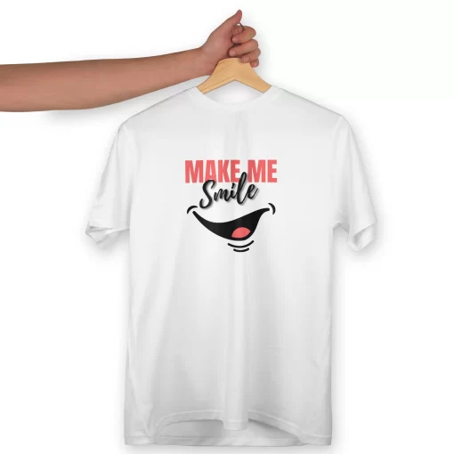Make Me Smile  Round Neck Half Sleeve Motivational T-Shirt - Image 2