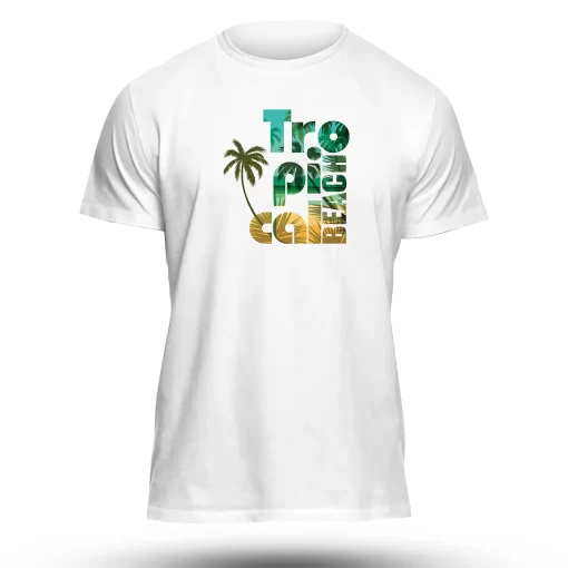 Tropical Beach Summer Round Neck Half Sleeve Travel T-Shirt